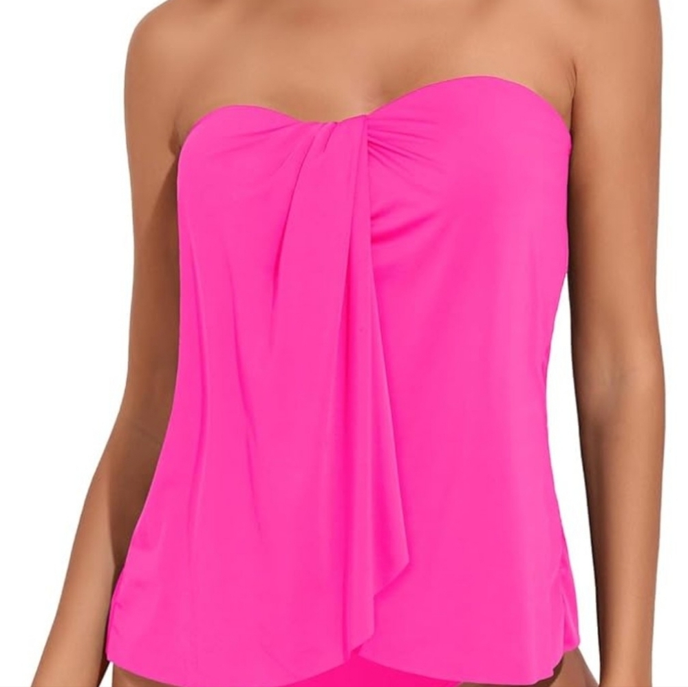 Tempt Me Two Piece Tankini Halter Bandeau Women's Size Medium NWT - Picture 2 of 7